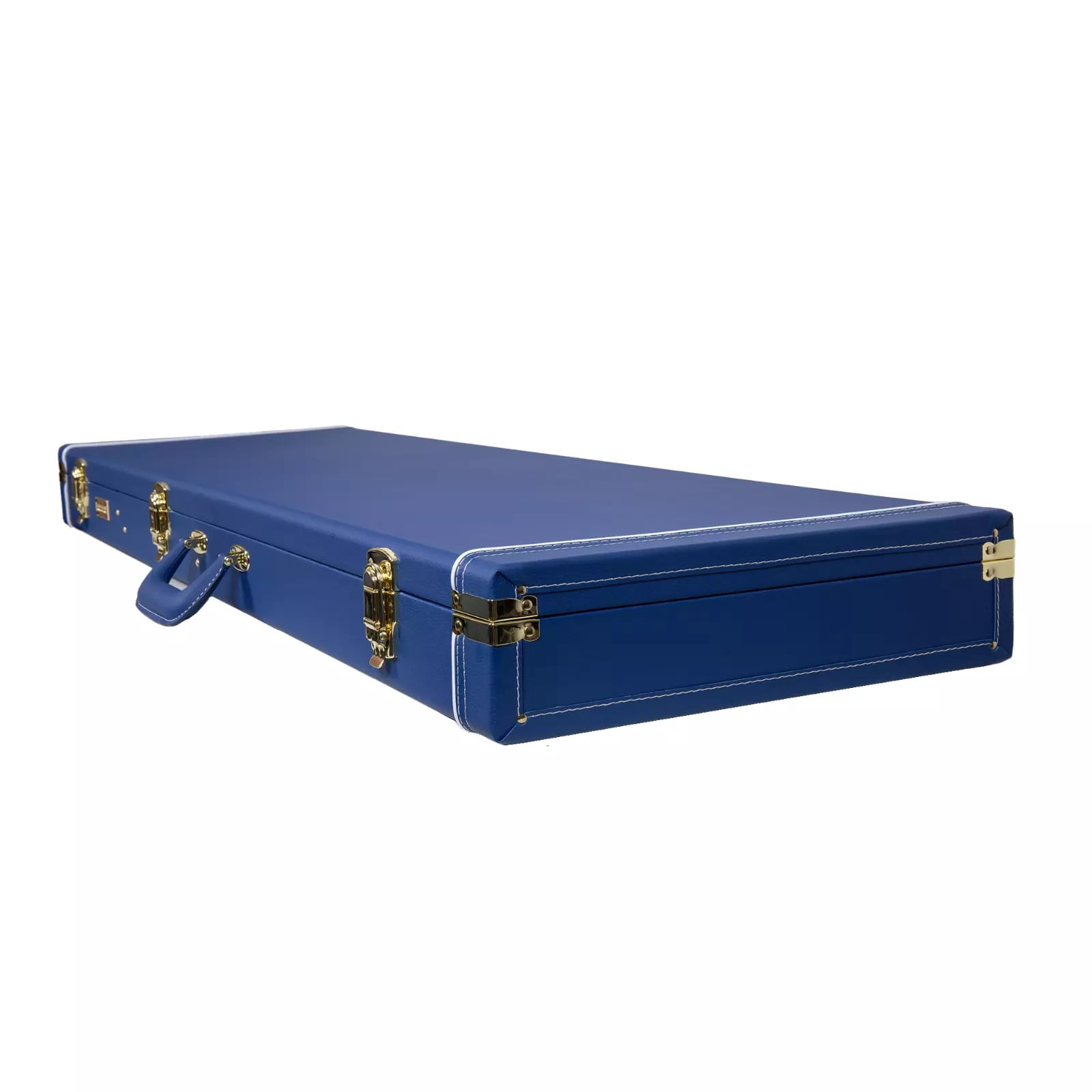 Crossrock Designer Series- Wooden Case for Fender Stratocaster and Telecaster Guitars- Security Lock, Metal Feet, Storage Space- Vibrant Blue