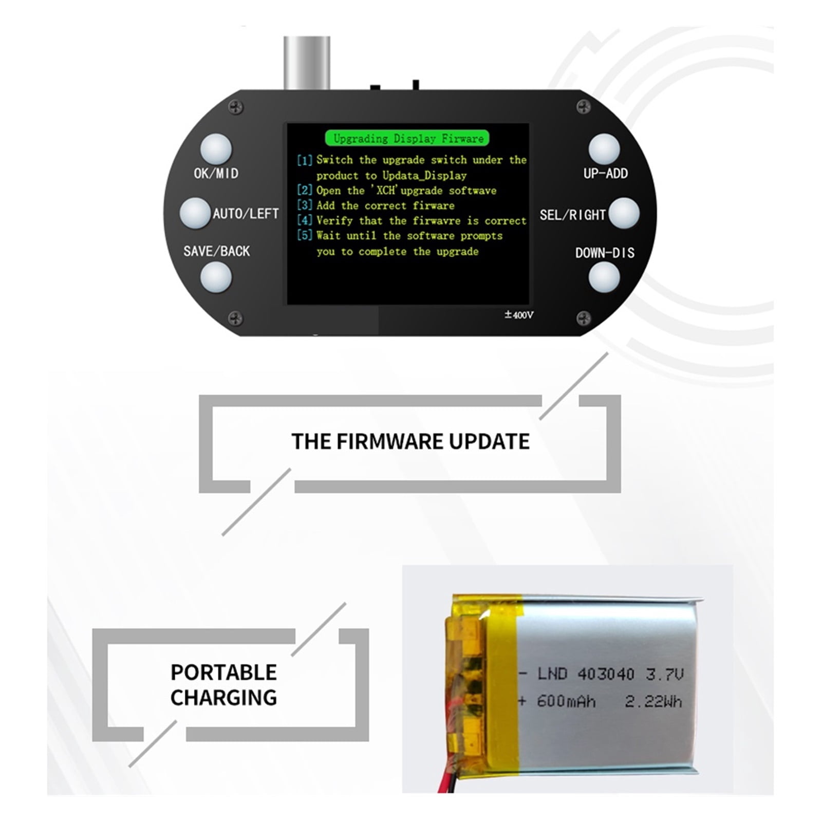 2.4inch Display Handheld Digital Oscilloscope 320*240 Resolution 2.5MHz Sample Rate 500KHz Bandwidth Oscillometer ,Professional Designed