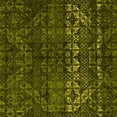 thumbnail image 1 of Ahgly Company Machine Washable Indoor Square Abstract Yellow Modern Area Rugs, 4' Square, 1 of 4