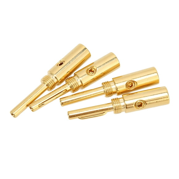 Banana Plug, 4pcs Gold Plated Speaker Wire Plugs Safe For Home Theater
