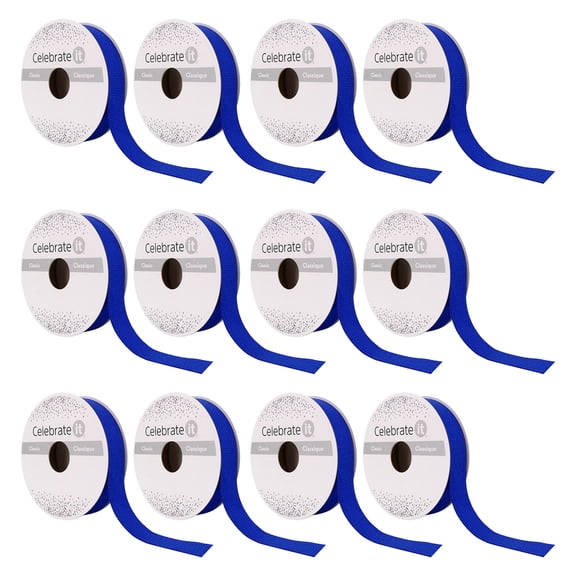 12 Pack: 5/8" x 8yd. Royal Blue Grosgrain Ribbon by Celebrate It Classic