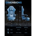 thumbnail image 6 of HLDIRECT Gaming Chair with Massager Lumbar Support, Ergonomics Computer Chair with Headrest, Blue, 6 of 8