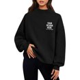 thumbnail image 5 of VBVC Women's Custom Personalized Mock Neck Sweatshirt , Ladies' Lightweight Casual Pullover Top , Soft Stretchy Hoodie For Women, Black , S-5XL, 5 of 8