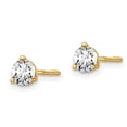 thumbnail image 2 of 14k 1/2 carat total weight Round SI1/SI2 G H I Lab Grown Diamond Screw Back 3 Prong Stud Post Earrings 14k Yellow Gold Earrings, 2 of 2