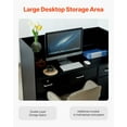 thumbnail image 6 of Modern 47" Office Reception Desk in Black Rectangular Front Counter with Lockable Storage for Hotels, Beauty Salons, and Office Lobbies, 6 of 11