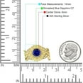 thumbnail image 7 of Sunflower Twisted Vine Leaf Ring Blue Sapphire Cubic Zirconia Yellow Tone 925 Sterling Silver, Size 9, 7 of 7