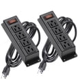 thumbnail image 1 of Power Strip ICEELEC de 4 salidas con cable de 10 pies, 2 unidades, color negro, 1 of 5