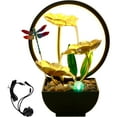 thumbnail image 2 of Pcapzz Tabletop Water Fountain USB Powered Tabletop Fountain with Natural Rocks and LED Ring Lights Desktop Waterfall Fountain Tabletop Humidifier for Indoor-dragonfly-, 2 of 11