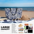 thumbnail image 4 of Women'S Large Capacity Beach Bag Travel Bag 17.7×15in Waterproof And Durable Portable Can Be Used For Daily Play Travel Shopping Gym Zebra Print Style Steelblue_1, 4 of 7