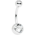 thumbnail image 1 of Belly Button Ring Double Jewel High Polish Surgical Steel, 1 of 1
