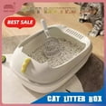 thumbnail image 3 of Large Capacity Cat Litter Box Cat Toilet Kitty Sandbox Cats Cleaning Basin Bathroom Semi Closed Splashproof Cats Tray Pet Supply, 3 of 9