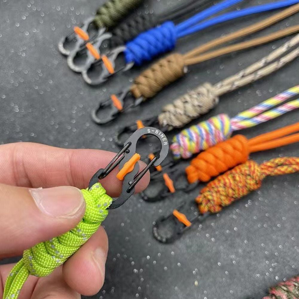 10 Pcs Paracord Keychain Lanyards With D-Ring Clips - 7.1 Inch Braided Nylon For Camping, Hiking, Gear