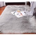 thumbnail image 3 of OUSGAR 70 inch Area Rugs for Living Room Shaggy Contemporary Solid Wool Shaggy Carpet Bedside Floor Mat Super Soft Faux Sheepskin Fur Area Rugs Yoga Mat Child Play Mat for Bedroom Dining Room White, 3 of 7