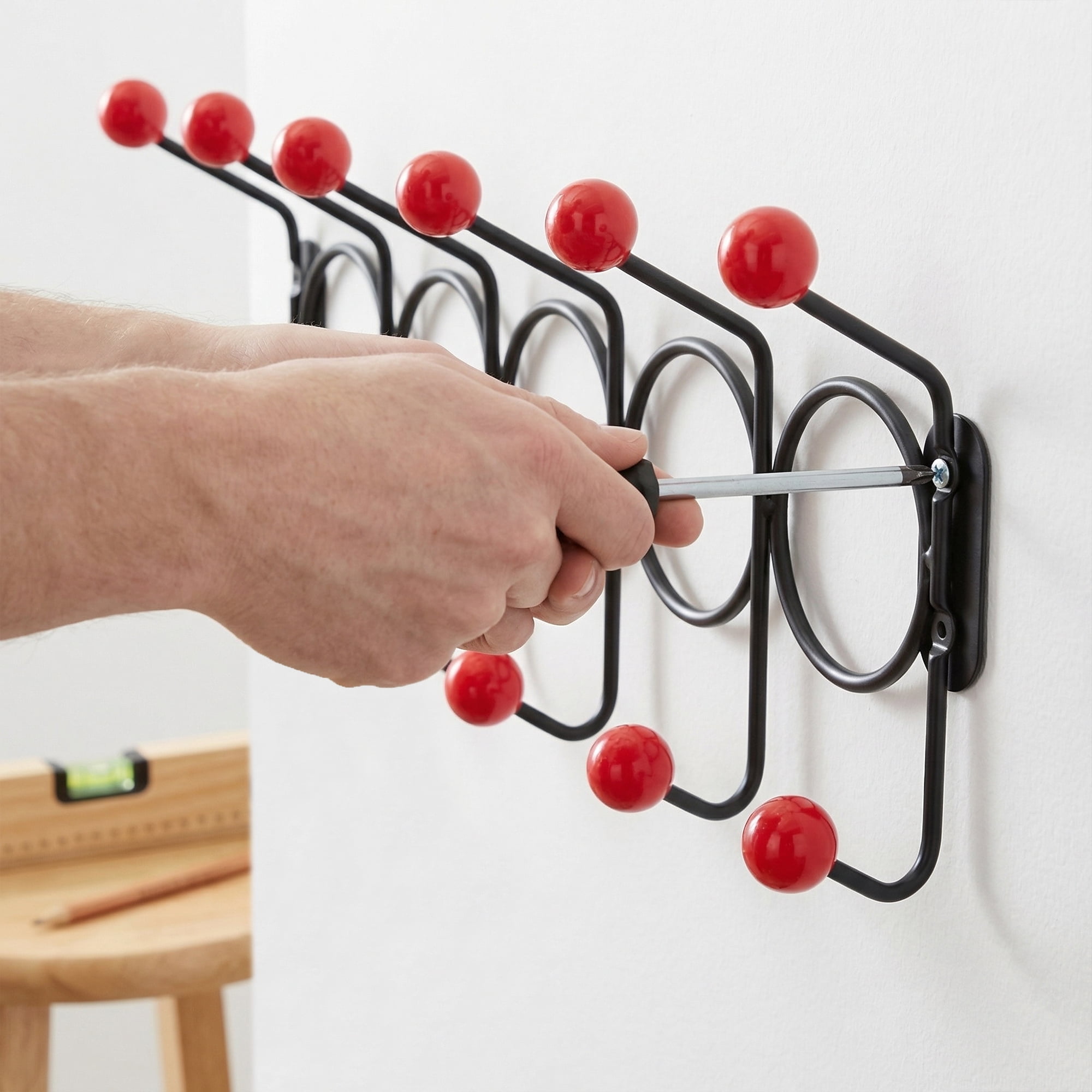 Unique Bargains Coat Rack Wall Mount with 12 Hooks for Entryway Bathroom Black 43.5"x16.5"