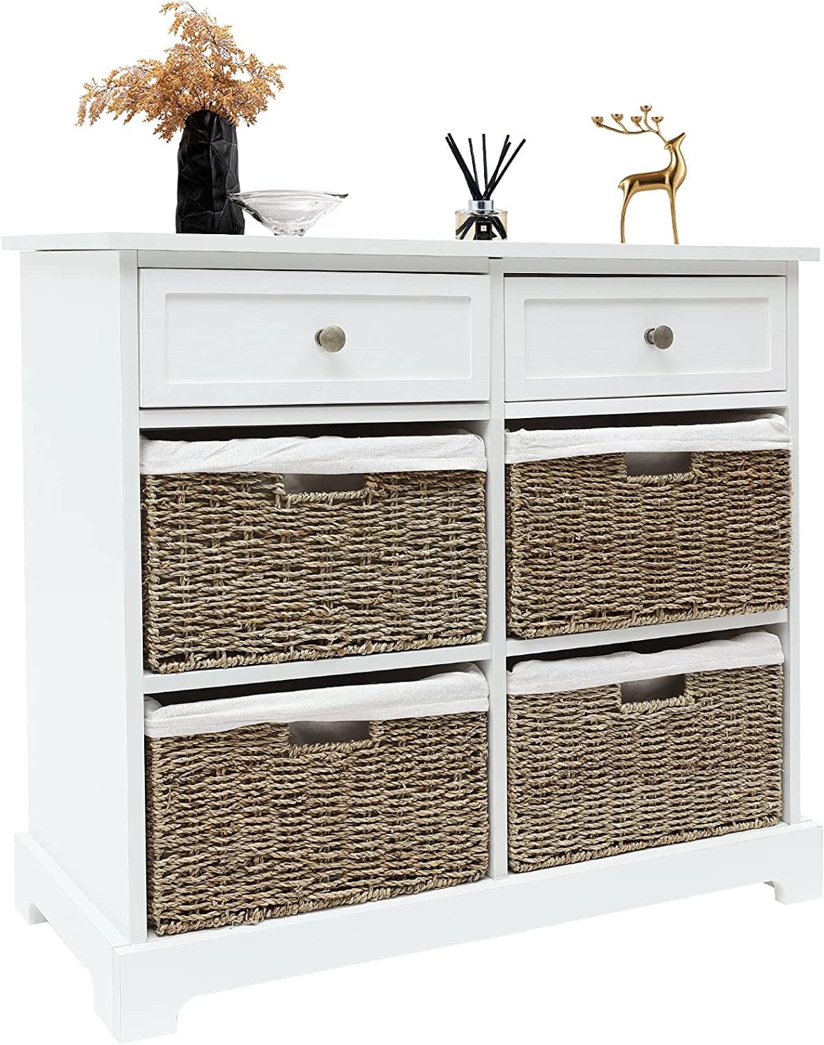 Wicker Basket Storage Wicker Storage with 2 Drawers