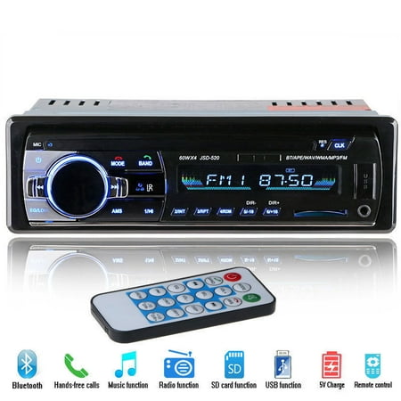 Bluetooth Car Stereo Audio Receiver MP3 Player/FM Radio with Remote Control In-Dash Head Unit Player FM (Best Car Head Unit)