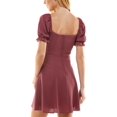 thumbnail image 2 of City Studio Womens Juniors Sweetheart Neckline Puff Sleeves Fit & Flare Dress, 2 of 2