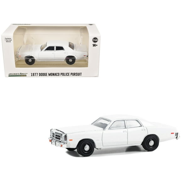 1977-78 Dodge Monaco Police Pursuit White "Hot Pursuit - Hobby Exclusive" Series 1/64 Diecast Model Car by Greenlight