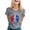 Grey, variant on Women's July 4th T-Shirt, USA 250th Anniversary, American Flag Letter Print Short Sleeve Tee, USA Independence Day Round Neck Top, Casual Summer Patriotic Shirt, S-3X
