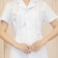 thumbnail image 4 of Uniform Dress Women's Fashion Round Neck Short Sleeve Solid Color Work Dress for Medical Nursing Wear,White M, 4 of 5
