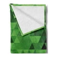 thumbnail image 2 of Green Soft Flannel Fleece Blanket, Triangles in Green Shades Abstract Modern Mosaic Pattern with Fractal Look, Cozy Plush for Indoor and Outdoor Use, 50" x 60", Dark Green Pale Green, by Ambesonne, 2 of 5