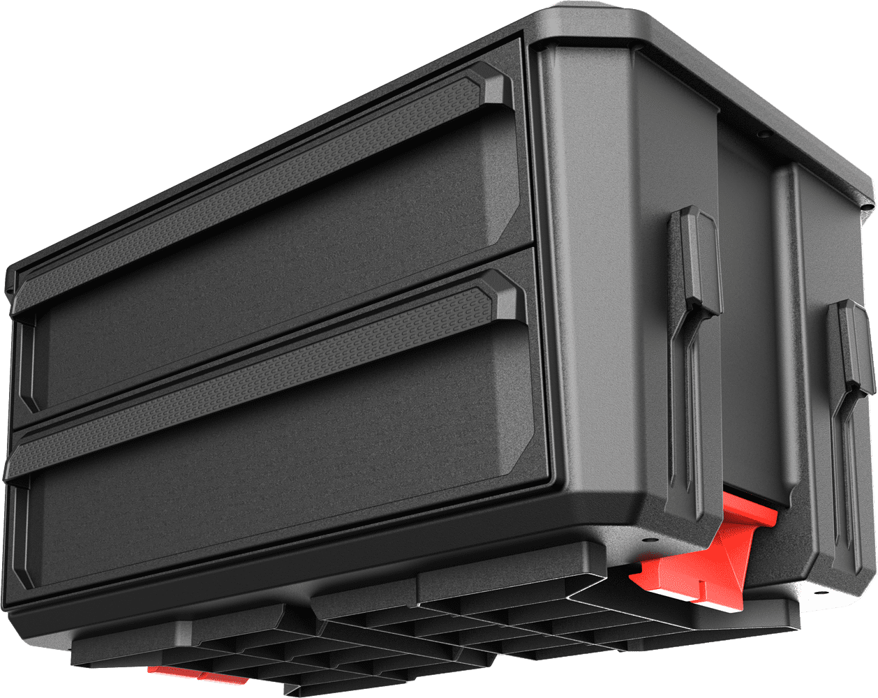 Hyper Tough Hyper Stack 2 Drawer Plastic Tool Box – Stackable Storage Organizer with Dual Sliding Drawers