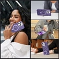 thumbnail image 7 of for iPhone 12 Pro Max Case with Magnetic Invisible Ring Stand [Compatible with Magsafe] [Military Grade Drop Protection] Shockproof Translucent Matte Slim Phone Case for Women Men, Purple, 7 of 7