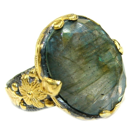 Labradorite .925 Sterling Silver Bali handmade ring size 6 1/2 by SilverRush Style