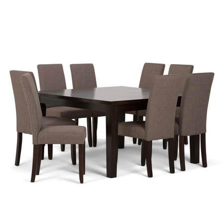 Looking For Dining Room Table And Chairs Brooklyn + Max Brunswick Contemporary 9 Pc Dining Set with 8 Upholstered Parson Chairs in Light Mocha Linen Look Fabric and 54 inch Wide Table ()