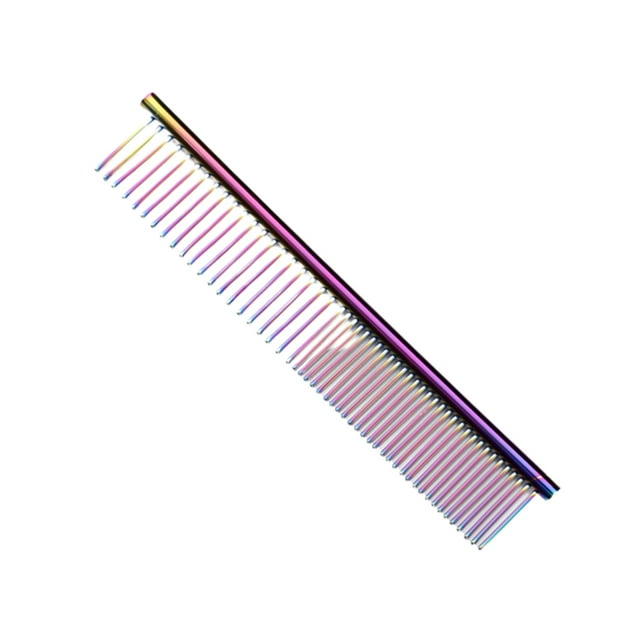 ziyahi Peigne Universel pour Animaux Brosse à Cheveux en Acier Inoxydable Outil de Massage à Main pour Maison Salon de Beauté Professionnel Coloré