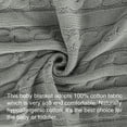 thumbnail image 5 of Ntbay 100% Cotton Cable Knit Toddler Blanket, Soft Warm Unisex Baby Blanket for Crib, 30"x40", Gray, 5 of 6
