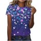 thumbnail image 1 of Tops de Ajuste Suelto para las Mujeres Impreso Manga Corta Suéter Camiseta Cuello Redondo Blusa Casual, Top de Moda para el Uso Diario Y las Salidas, 1 of 6
