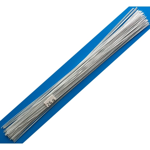 26 Gauge White Cotton Covered Floral Wire - 80 feet per bundle (24.4m) in 12 inch (30.5cm) lengths