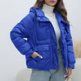thumbnail image 2 of Lixiuxyad Puffer Jacket New Down Padded Jacket Women's Winter Padded Jacket Bright Pocket Padded Jacket Blue, 2 of 6