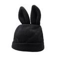 thumbnail image 2 of Knit Beanie Hats for Women Bunny Winter Cap Faux Fur Warm Knit Rabbit Crochet Skull Cap Ski Outdoor Slouchy Hat, 2 of 8