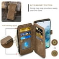 thumbnail image 4 of Asuwish Kickstand Hard Shell Wallet Cell Phone Case with Tempered Glass Screen Protector for Samsung Galaxy S20, Brown, 4 of 7