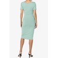 thumbnail image 2 of TheMogan Robe Midi Moulante en Jersey de Coton Extensible à Manches Courtes pour Femmes, 2 of 6
