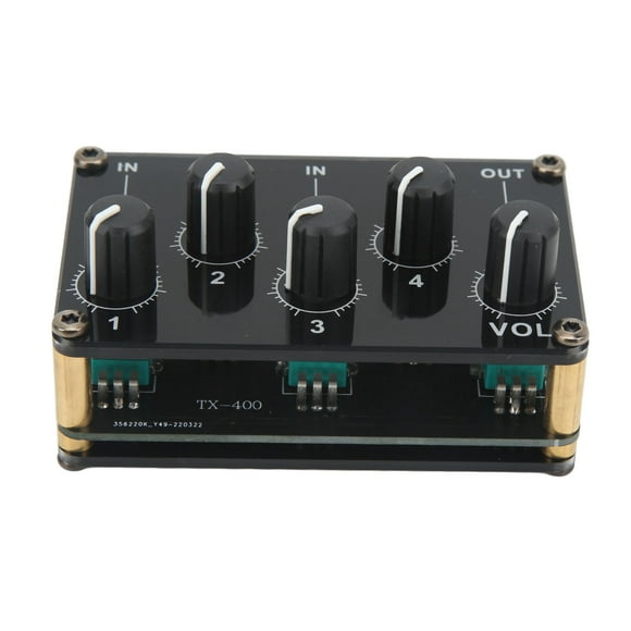 Mezclador de audio estéreo, mezclador de audio Mezclador de audio de 4 canales de entrada Mini consola de placa de sonido Durabilidad mejorada Jadeshay A
