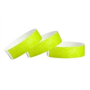WristCo Lime Green Tyvek .. Wristbands for Events - .. 200 Count - Comfortable .. Tear Resistant Paper Bracelets .. ID Wrist Bands for .. Concerts Festivals Admission Party .. Identification