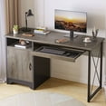 thumbnail image 4 of Bestier Home Office Desk 47" Computer Desk Small PC Table with Keyboard Tray and Storage Cabinet,Wash Gray, 4 of 16