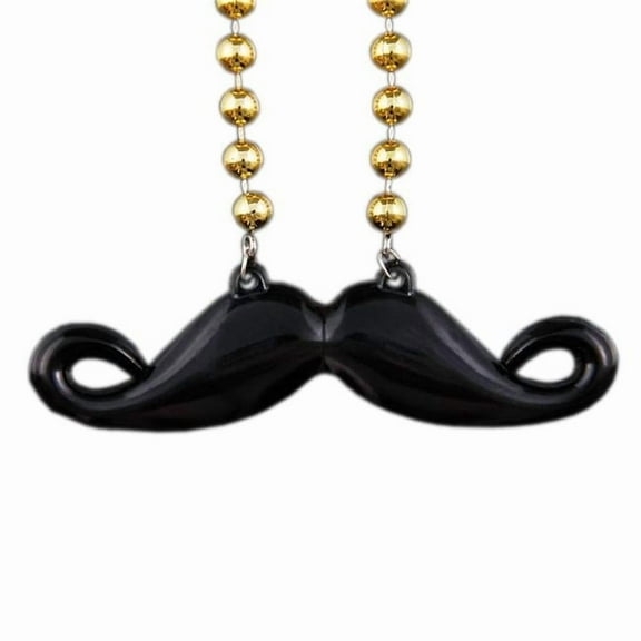 Funky Mustache Beaded Necklace - Pack of 12