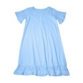 thumbnail image 6 of Ruyang Dresses for Women UK Women's Lace Dress Midi Dress White Short Sleeve Pure Color Lace Summer Sundress Off Shoulder Loose Fit Dress, 6 of 6