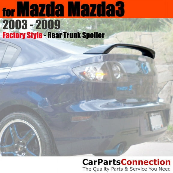 Trunk Spoiler Compatible With 2003 2004 2005 2006 2007 2008 2009 Mazda Mazda 3 Sedan Factory Style 2-Post Pedestal Painted Color A4A True Red