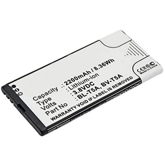 Batteries N Accessories BNA-WB-L3882 Cell Phone Battery - Li-ion, 3.8, 2200mAh, Ultra High Capacity Battery - Replacement for Microsoft BL-T5A, BV-T5A Battery