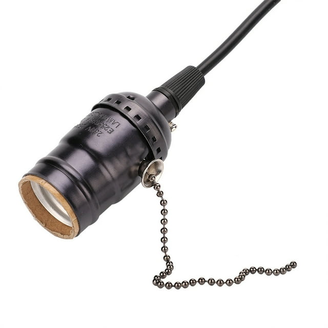 Dekaim E27 Base Socket Bulb Lamp Holder, Vintage Pendant Light Holder with Pull Chain Switch Lamp Base Ceiling Mounted(???)