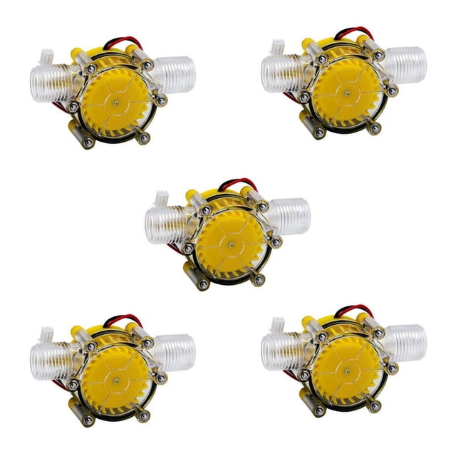 5X 10W Water Pump Mini Hydro Generator Turbine Hydraulic Conversion 12V,5 x Generator,Transparent & yellow