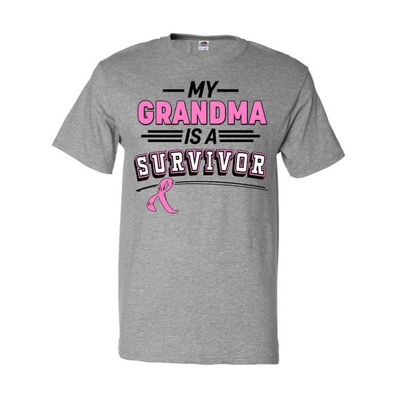Inktastic My Grandma is a Survivor Breast Cancer Awareness T-Shirt