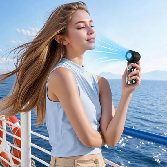 SNGMN UltraHigh-Speed Thermoelectric Cool Off Handheld Mini Fan, 199 Speed Settings, 3000mAh Battery, TYPE-C Charging, Portable Personal Cooling Fan