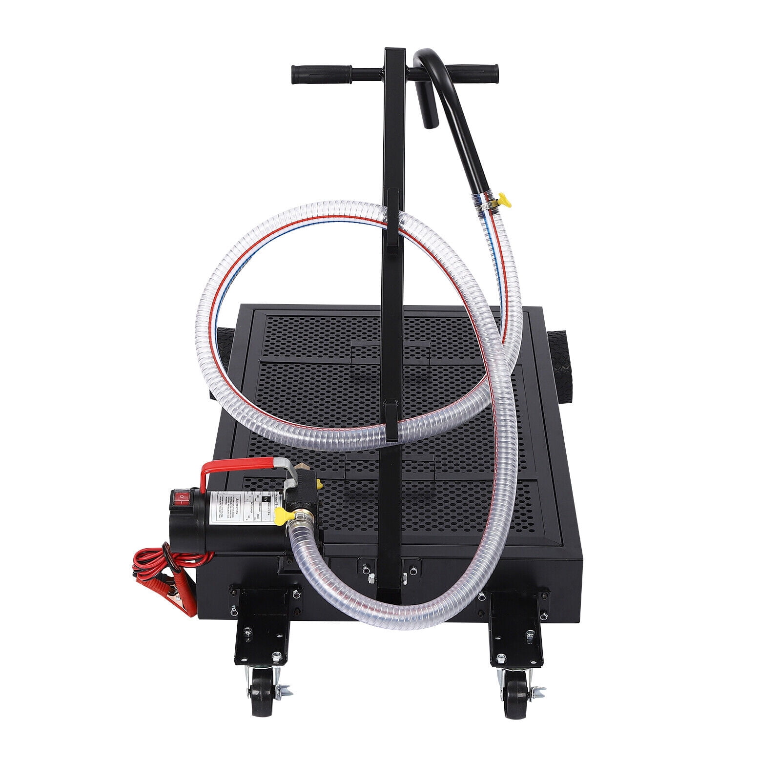 Oil Drain Pan with Pump, Oil Drain Pan, Oil Drain Cart 15 Gal Capacity Tank With a 0-145° Rotatable Handle And Four Wheels
