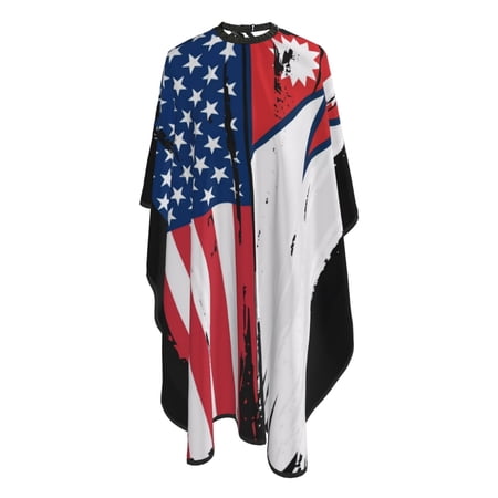 Usa Nepal Flag Salon Barber Cape - Professional Hairdressing Waterproof Hair Cutting Cape With Adjustable Snap Closure-Haircut Apron For Hair Stylist And Home Use-55 X66